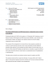 New National NHS England and NHS Improvement / Independent sector Contract for Q4 2021/22